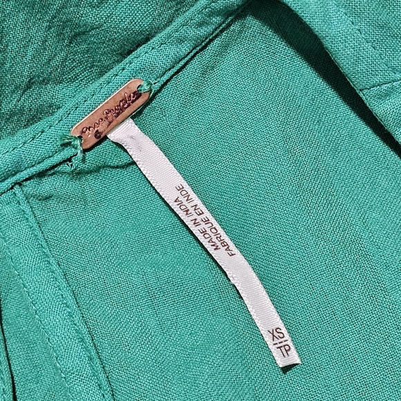 FREE PEOPLE Natalya Solid Green Midi Dress XS - Picture 4 of 6